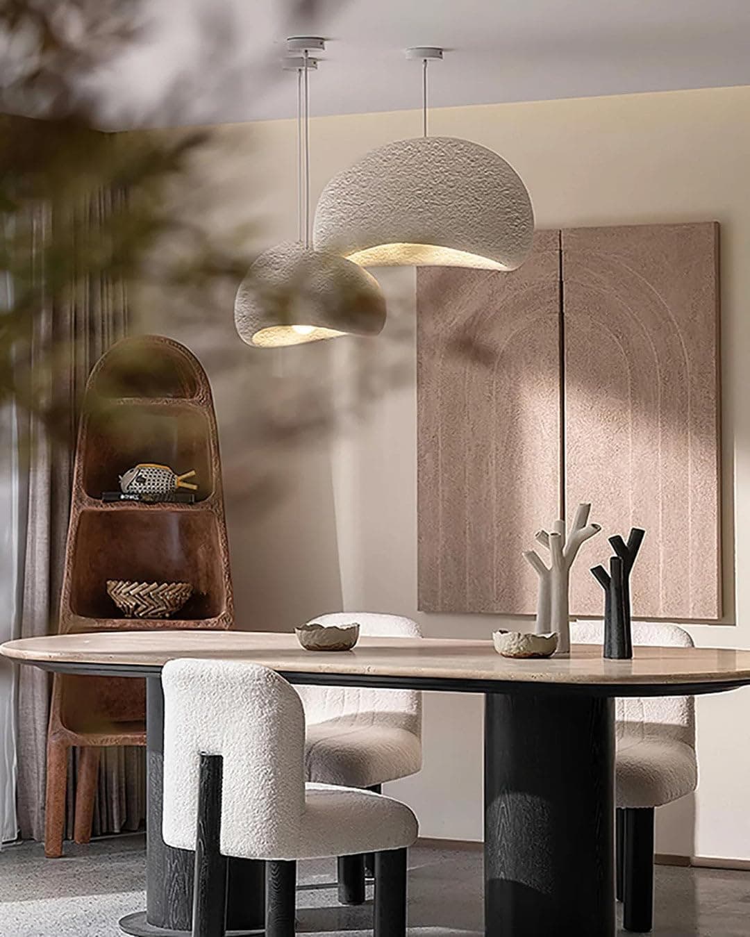 Generic Fiberglass and Foam Hanging Lamp - 30cm Diameter