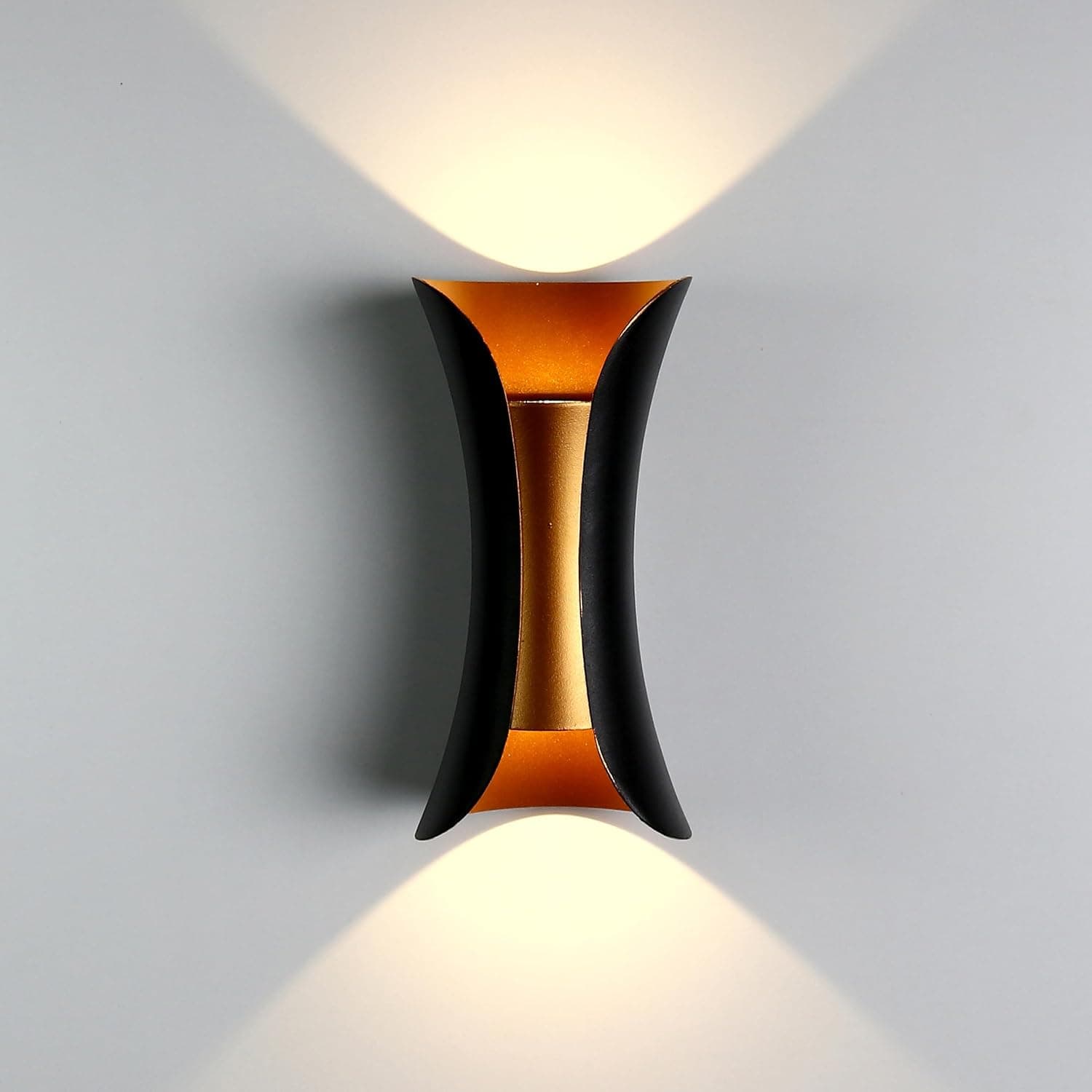 Applique Up & Down Ernew 2 Bulb Black x Gold