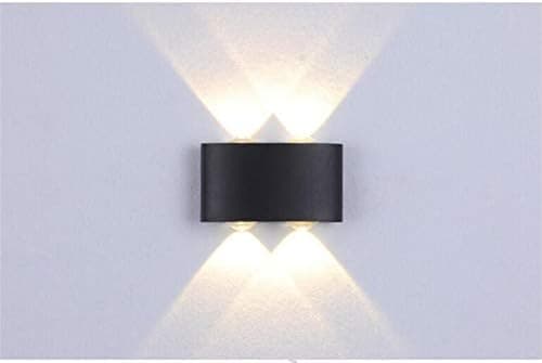 مصباح LED للجدار 2019، مصباح سلالم. شمعدانات (هيكل اسود، ابيض دافئ، 2 قطعة، 4 واط)، بوليستر