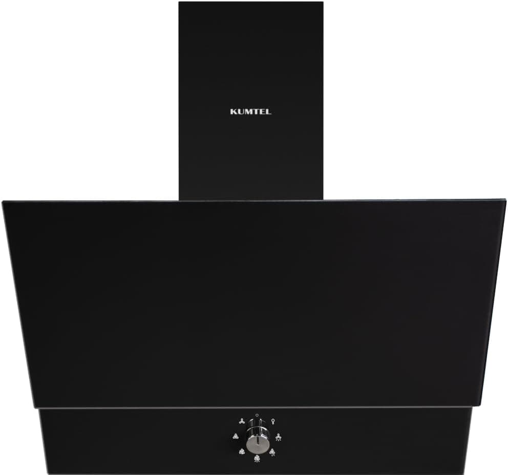 Kumtel 60cm Black Kitchen Hood | 450 m³/h Suction Power | LED Lighting