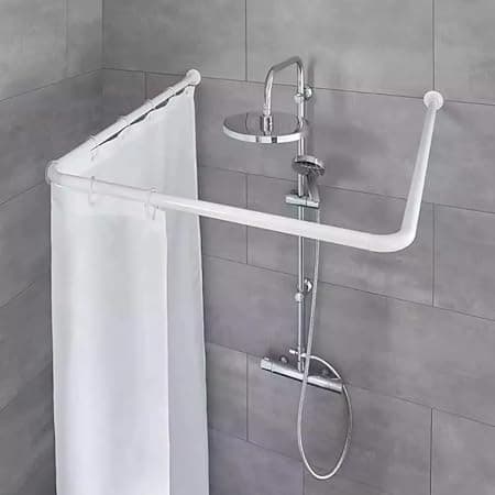 Luxury Bathroom Accessories Set - Custom and Shape (U-Shaped Steel Adjustable Shower Curtain Rod)