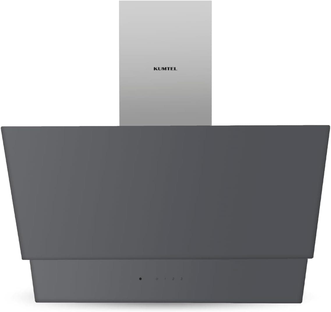 Kumtel 60cm Angled Range Hood - Touch Control, LED, Anthracite Grey