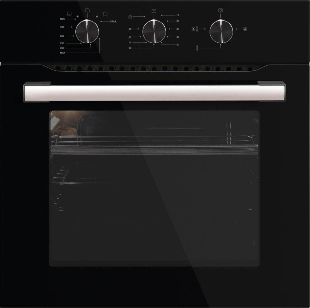 Kumtel 60 cm Built-in Gas Convection Oven with Gas Grill - A6CG-Black Glass