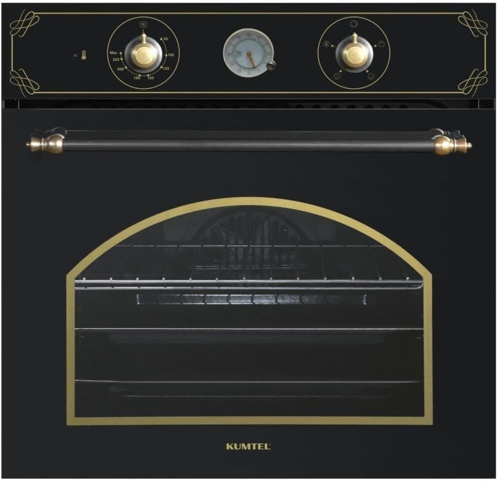 Kumtel B66-SF2 Rustic Black Built-In Gas Rotisserie Oven, 60 L, 60 cm