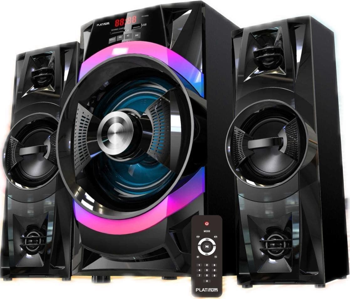 AH-6060 Subwoofer Bluetooth 2.1 Black with LED Light 40W+10W USB-Bluetooth-AUX Remote Control