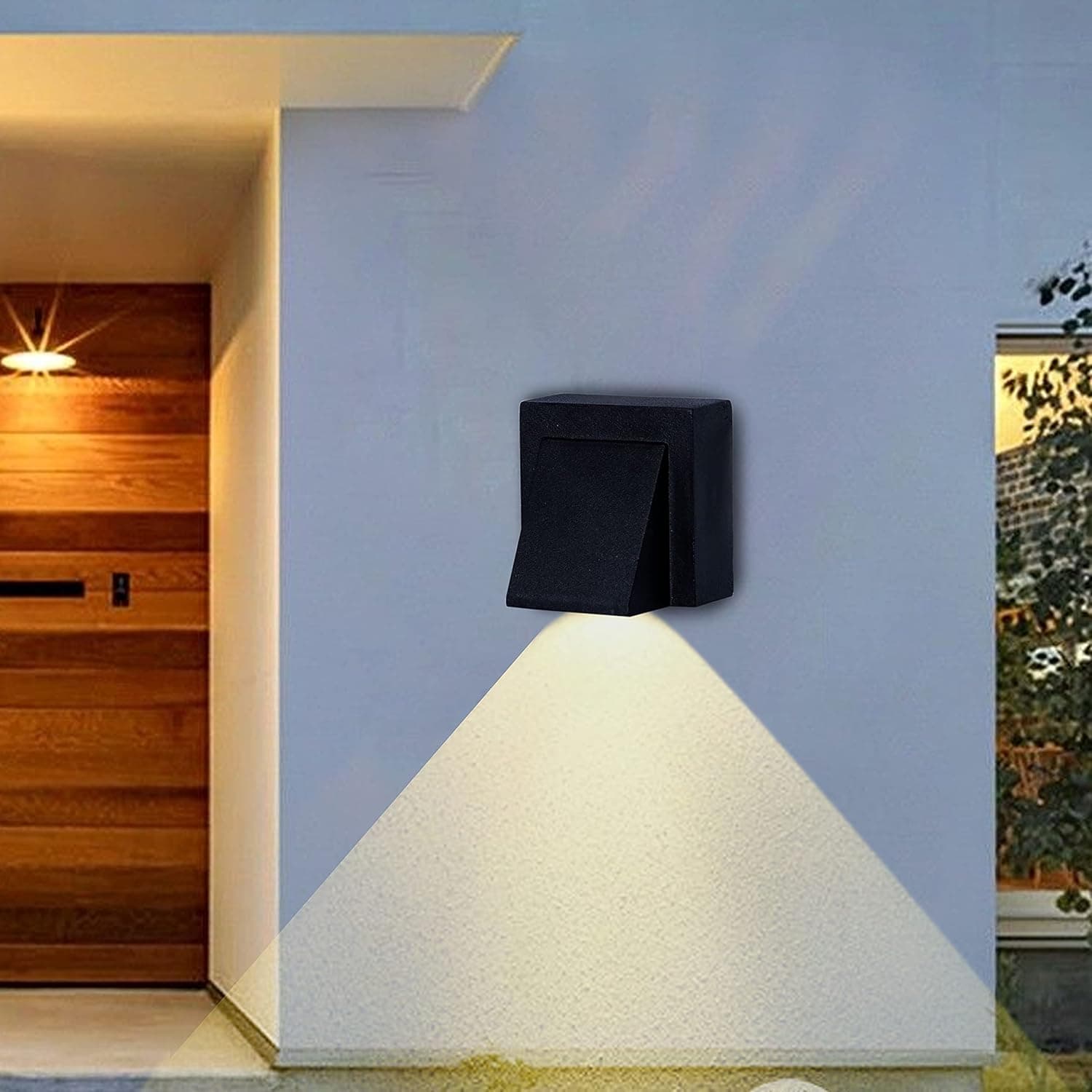 مصباح LED خارجي يثبت على الحائط بخطوة واحدة بقدرة 3 واط بتصنيف IP65، ابيض دافئ (عبوة من 3 قطع)، معدن